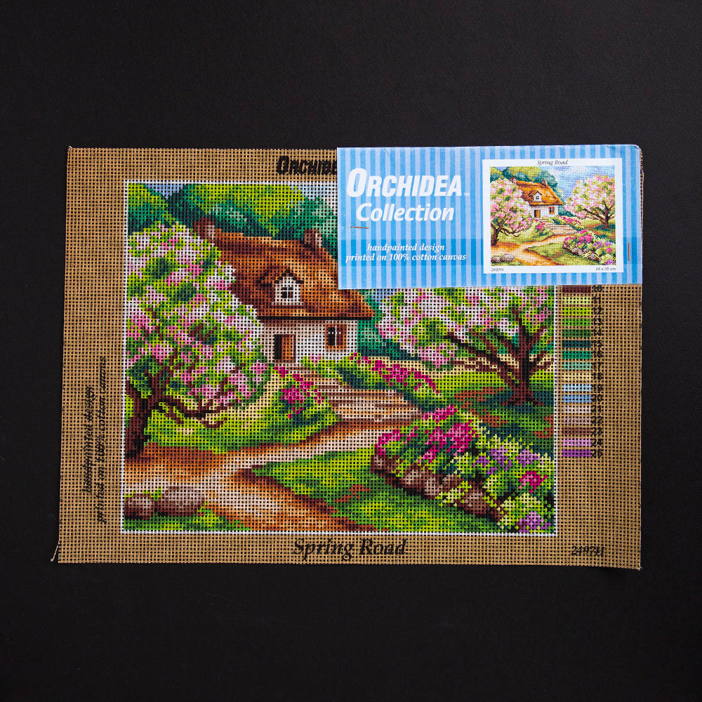 ORCHİDEA 24 x 30 cm Bahar Çiçekli Yol Baskılı Goblen 2497H